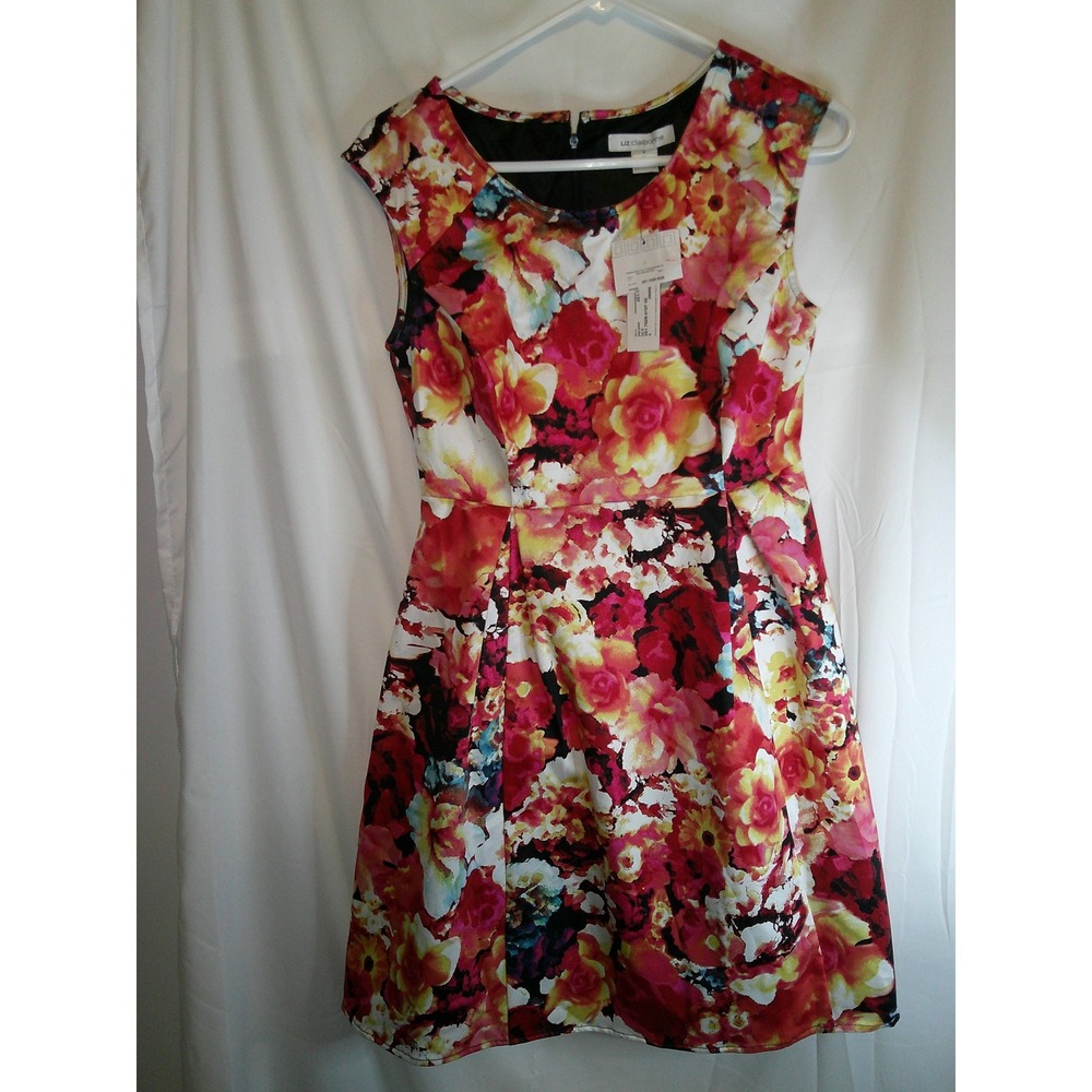 Liz Claiborne Floral Print Dress Sleeveless Party Cocktail Dress 4 NWT